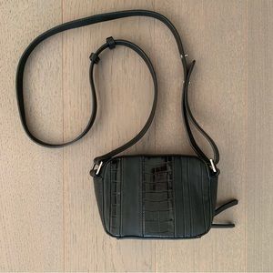 French Connection Black Faux Leather Crossbody Bag